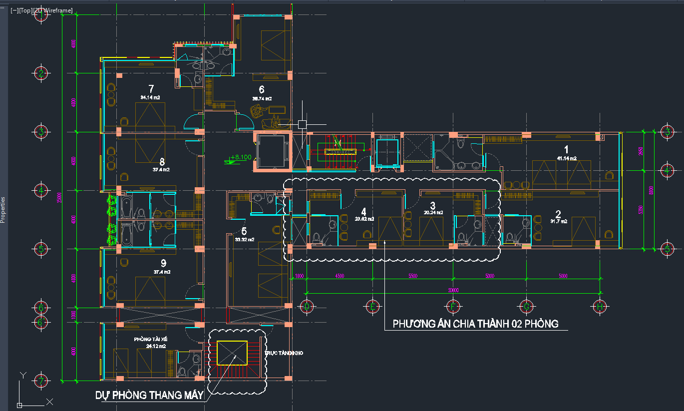 Full hồ sơ Khách sạn 12x25m, 20x8m (kiến trúc, kết cấu, điện nước)